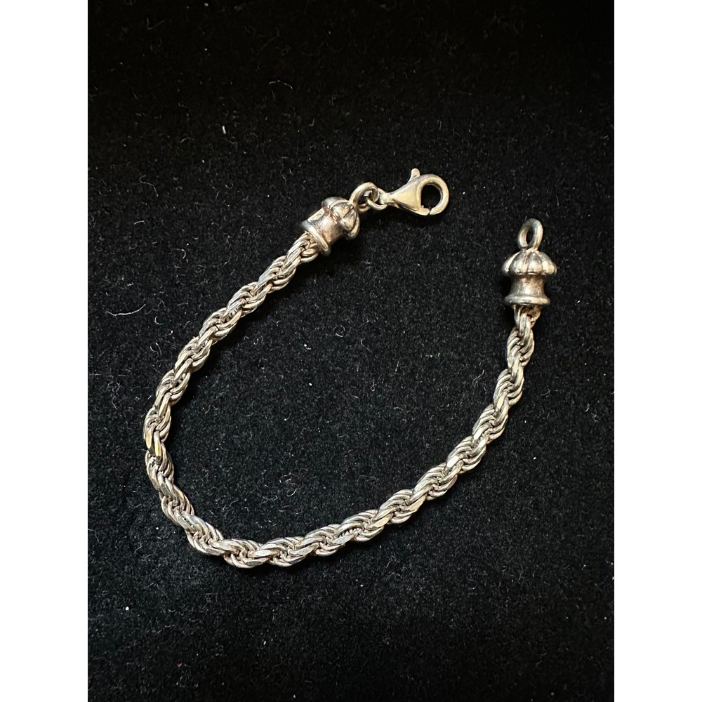 Milor Sterling Silver Rope Chain Bracelet 7"
